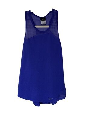 Nike Tank Women’s Size Small Indigo Blue  Dri-Fit Mesh Racerback Sleeveless Top